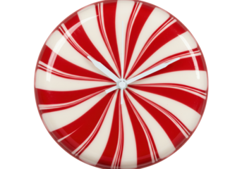 Isolated Peppermint Candy Clock with White Hands