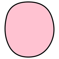 Title: Irregular Pink Shape with Black Outline