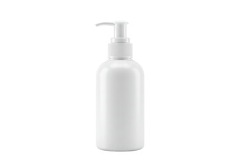 Isolated White Plastic Pump Bottle for Cosmetic Product