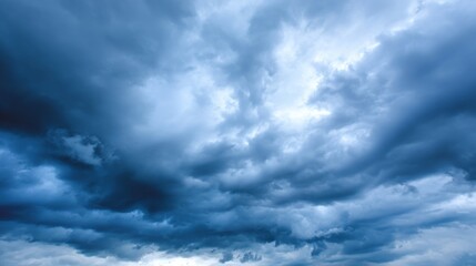 Obraz premium Ominous Dark Blue Storm Clouds Gathering, Dramatic Sky