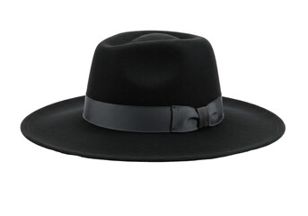 Isolated Elegant Black Fedora Hat Classic Style