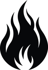 Flame Silhouette – Black Fire Vector Icon for Heat, Energy, and Danger Concepts

