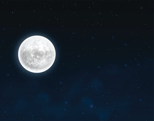Night sky with full bright moon.