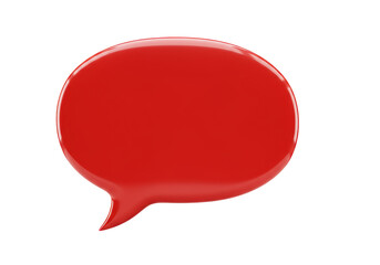 Isolated Red Speech Bubble with Glossy Finish