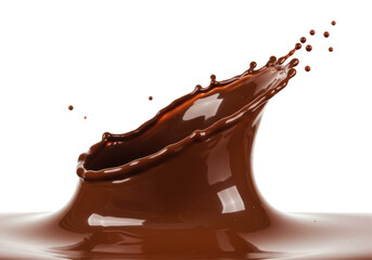 Isolated Splashing Chocolate Liquid with Droplets