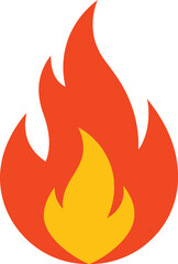 Fire Flame Icon Vector Illustration for Heat, Danger, and Energy Concepts

