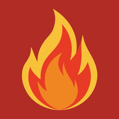 Fire Flame Icon Vector Illustration for Heat, Danger, and Energy Concepts

