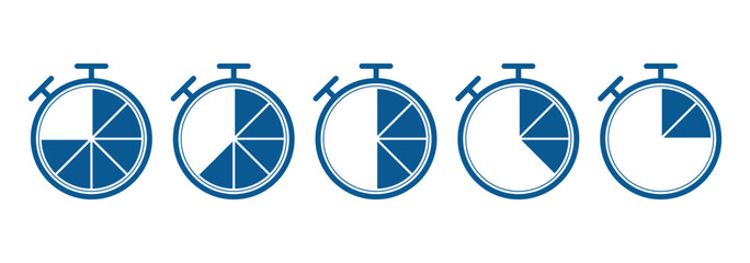 Simple and Stylish  A Set of Clean Timer Icons set  . Set of timer, clock flat icon, and time management. Professional 