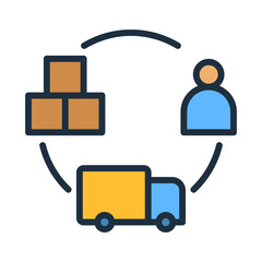 Supply Chain Flow Icon