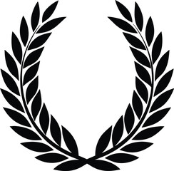 Laurel Wreath Silhouette Vector Icon for Victory, Achievement, and Honor

