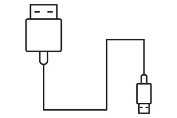 Plug In  A Set of Simple USB Icons .  Illustrator  