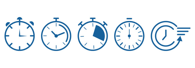 Modern Timer Icons: Perfect for Apps, Websites, and More  . Timer icons. Countdown timer symbol. Versatile 