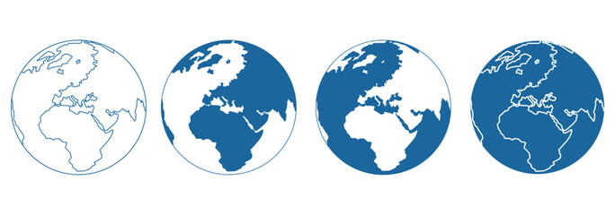 Connect Globally  A Versatile Set of Globe Icons .  Vector graphic illustration. For website design, logo, app, template, ui, etc. 