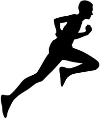 Silhouette of a Runner in Motion