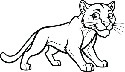 vector illustration of cartoon mountain lion 