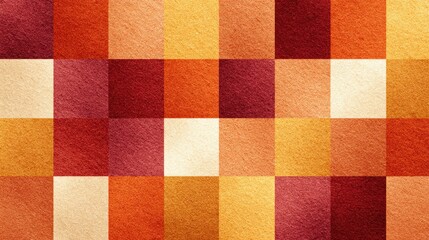 Fototapeta premium Abstract design with textured squares in warm colors.