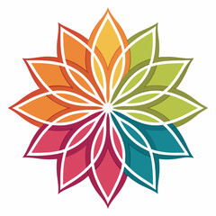 Obraz premium abstract flower logo with vibrant petal layout vector illustration