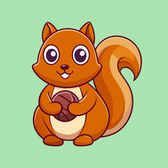 Obraz premium minimal squirrel logo with bold nut detail vector illustration