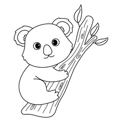 Koala doodle outline line art