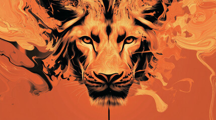 Lion for graphic work. Lion abstract art background.Animal backdrop wallpaper