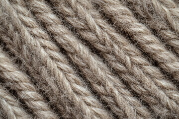 Close-up of woolen braid evokes warmth and simplicity, perfect for organic lifestyle visuals, textile promotions, and minimalist mood boards.

