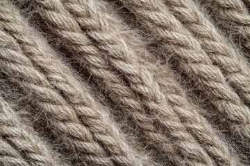 Close-up of woolen braid evokes warmth and simplicity, perfect for organic lifestyle visuals, textile promotions, and minimalist mood boards.

