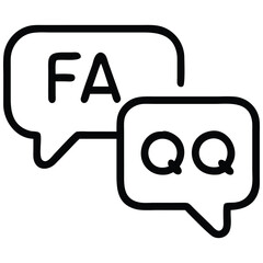 FAQ and QQ in Outline Speech Bubbles for Online Support and Help