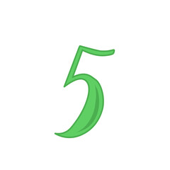 Naklejka premium green watercolor numbers vector