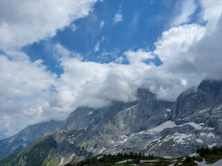 Switzerland, Meiringen, a view of a large mountain in the background