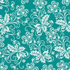 Abstract floral illustration, floral pattern with blue background, carpet texture, clothes pattern, textile design, tiles fabric illustration, modern background, wall decoration.