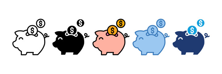 Piggy Bank Icon Element For Design