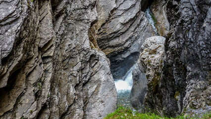 Switzerland, Meiringen, a close up of a large rock