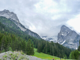 Switzerland, Meiringen, a snow covered mountain