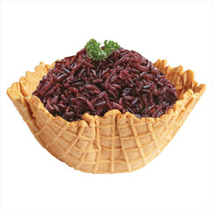 Waffle bowl with brown rice