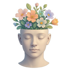 Floral Mind Serenity Head PNG