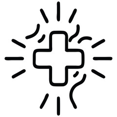 Obraz premium HandDrawn of a Plus Symbol with Radiating Lines, Medical