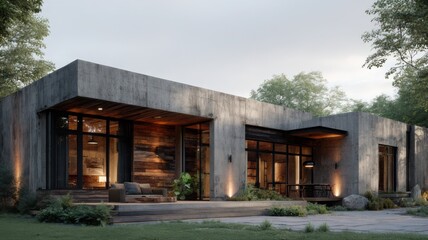 Fototapeta premium A modern single-story house