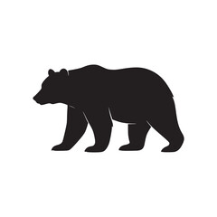 Elegant Bear Silhouettes Vector Illustration - White Background