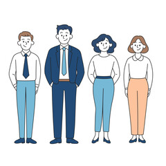 オフィスカジュアルの男女グループイラスト