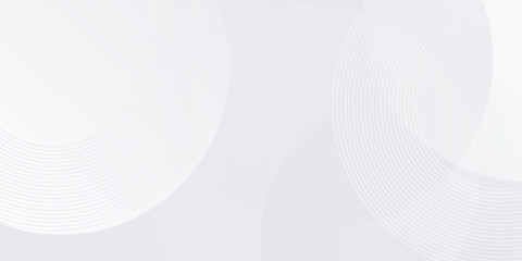 White geometric abstract background overlap layer on bright space with lines effect decoration. Modern graphic design element circles style concept for banner.