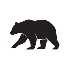 Elegant Bear Silhouettes Vector Illustration - White Background