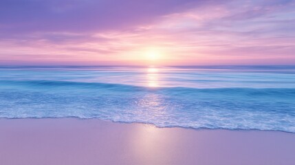 Obraz premium Pastel Sunset Reflection on Calm Ocean Beach 