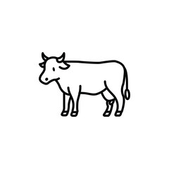 Simple line art illustration of a cow. Perfect for farm related designs.