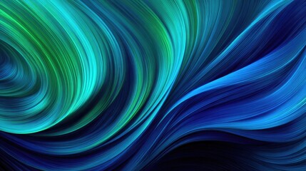 Fototapeta premium Abstract swirling lines of teal and blue hues.