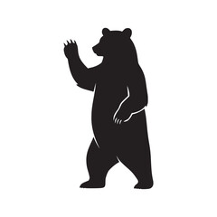 Elegant Bear Silhouettes Vector Illustration - White Background