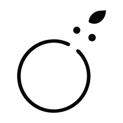 Abstract black and white circular icon illustration with a modern ring design