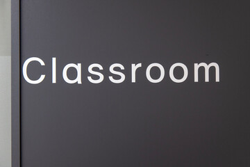 the door of classroom in the cram school