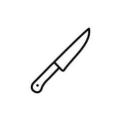 A simple line drawing of a knife, suitable for various culinary or design contexts.