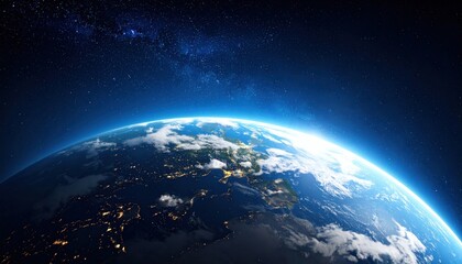 Earth from space, night view