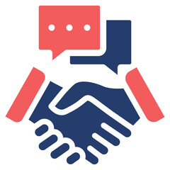 Obraz premium Negotiation solid color icon